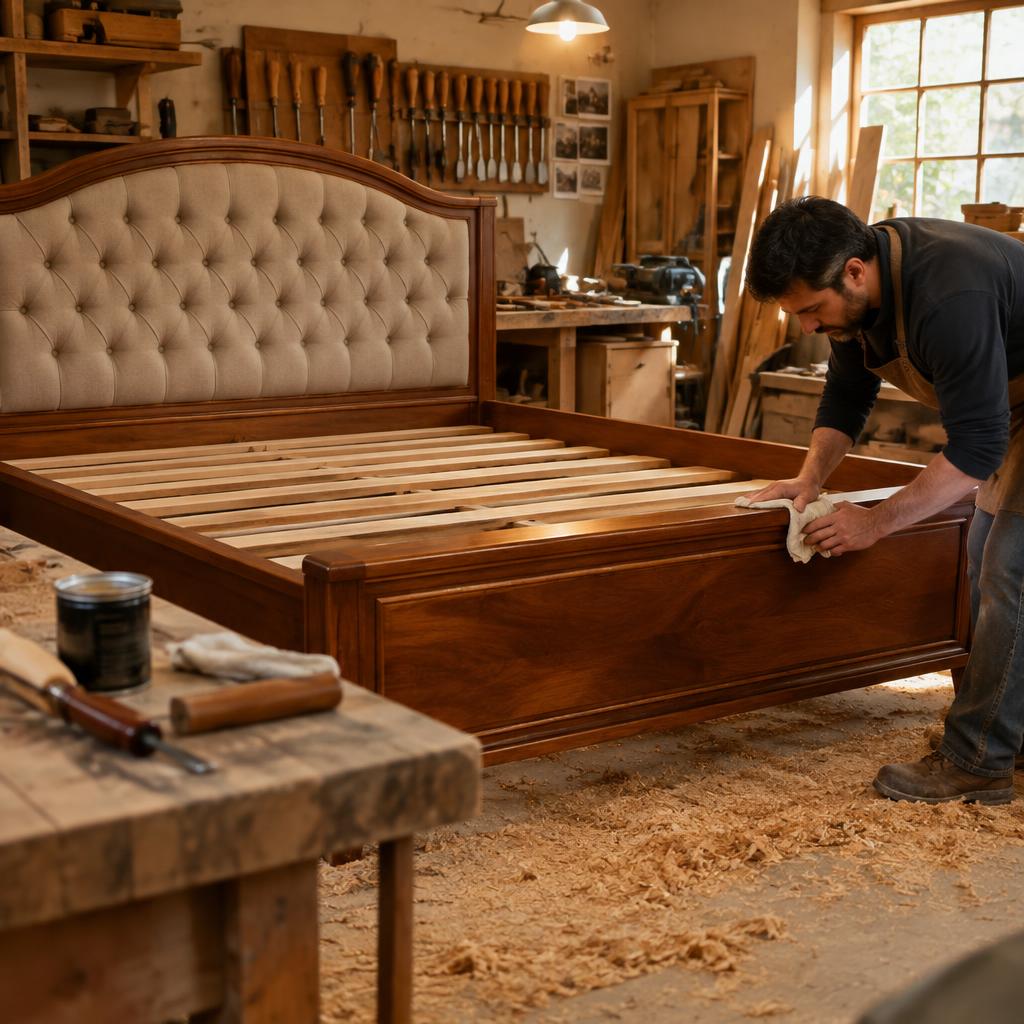 Tufted bed frame