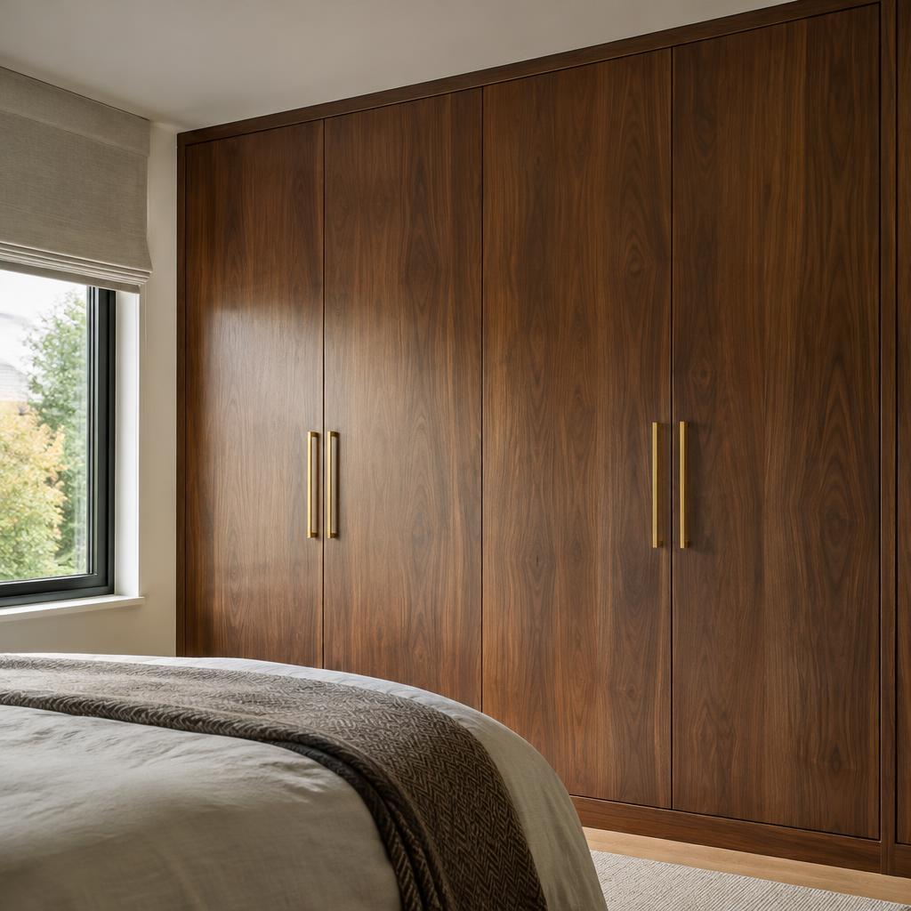 Walnut fitted wardrobe